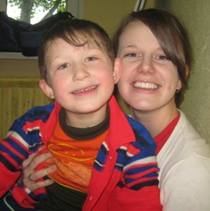 Volunteer with Boy